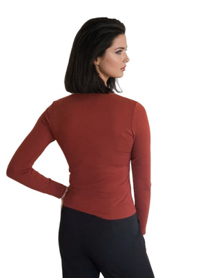 V-Neck Top - Burgundy