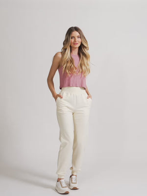 Cuffed Jogger - Cream