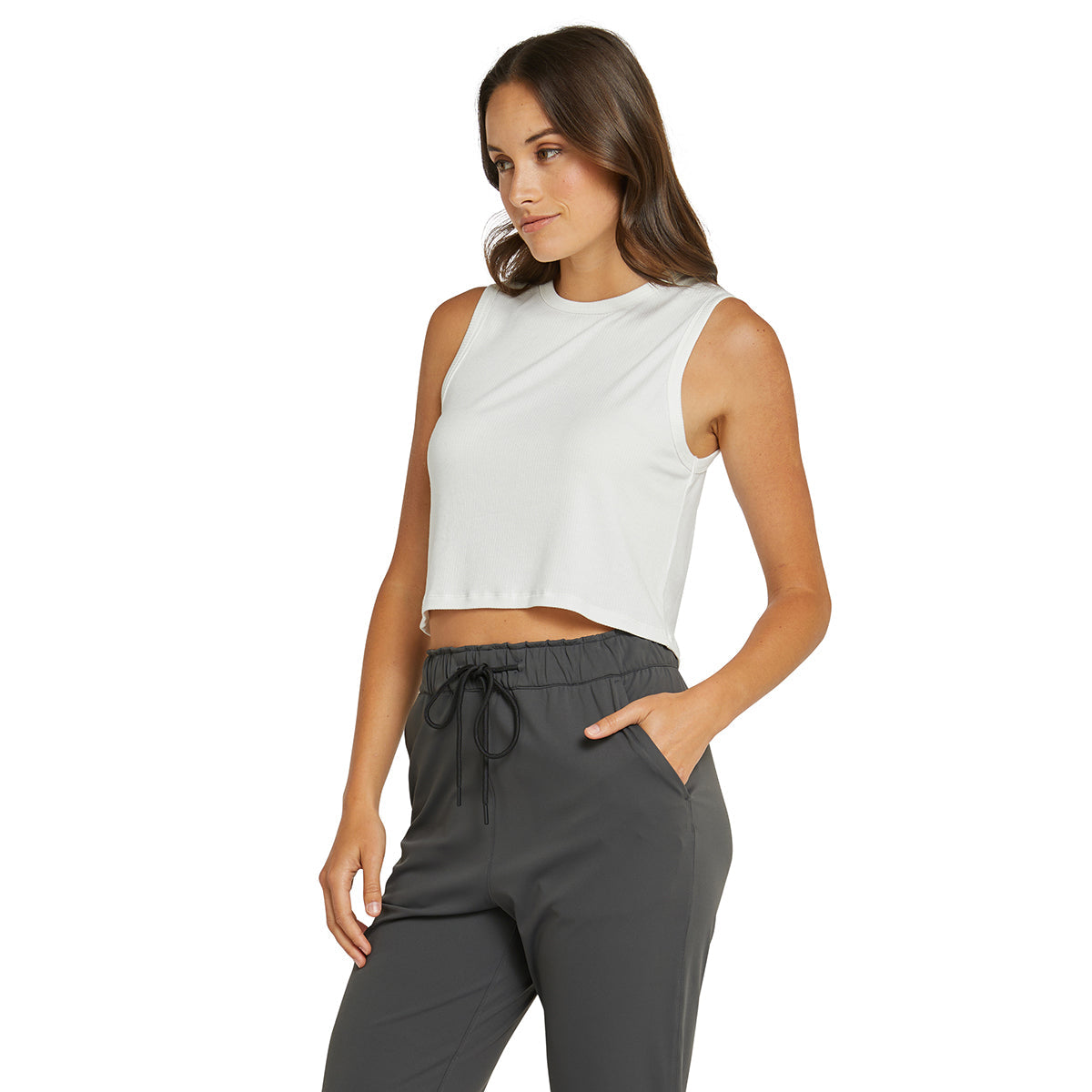 Cropped Tank - White