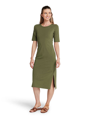 Midi Tee Dress - Olive