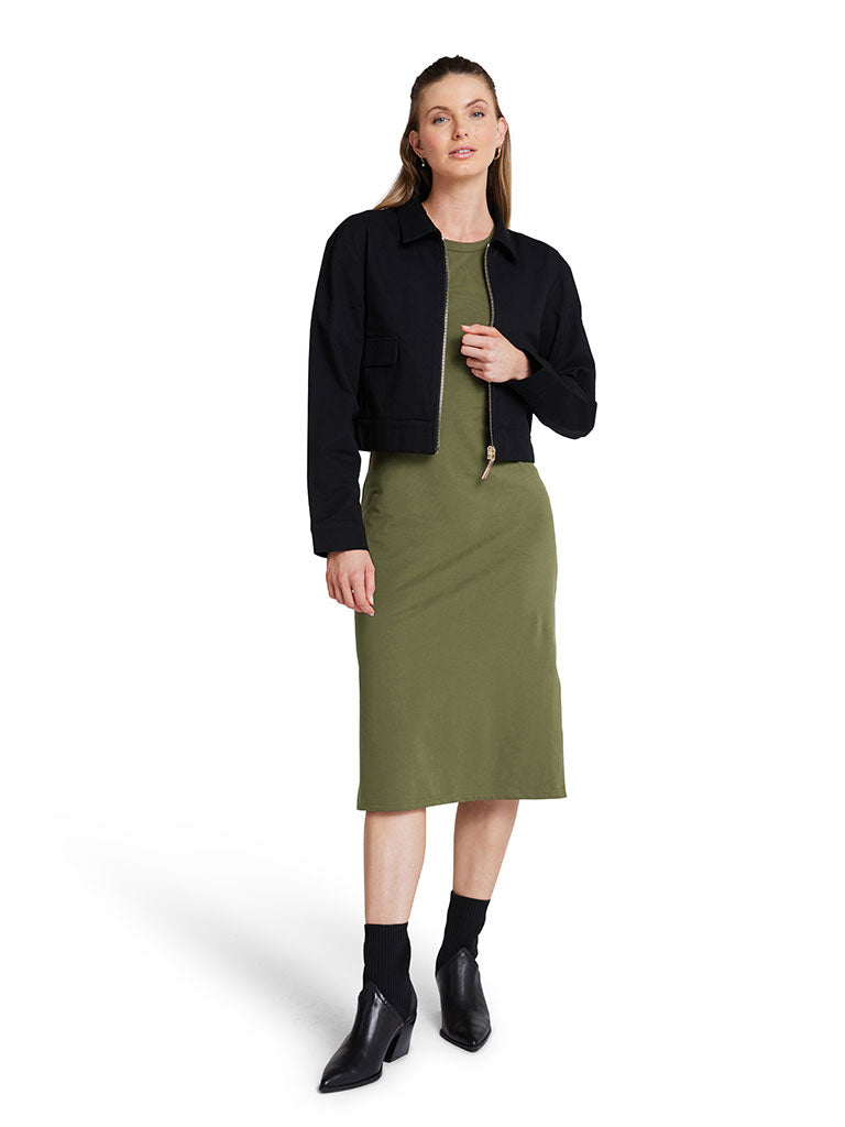 Midi Tee Dress - Olive