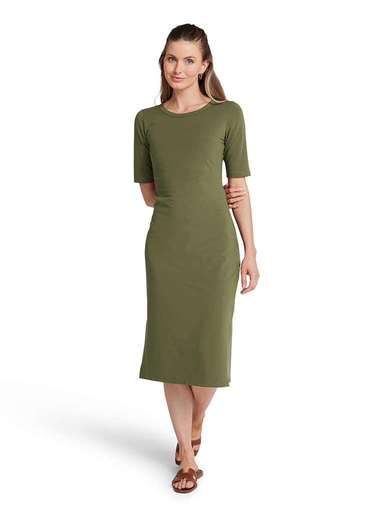 Midi Tee Dress - Olive