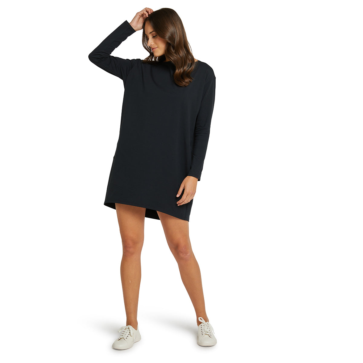 Buy the Oversized Sweater Dress - Black Online Buy the Oversized Sweater Dress - Black Online