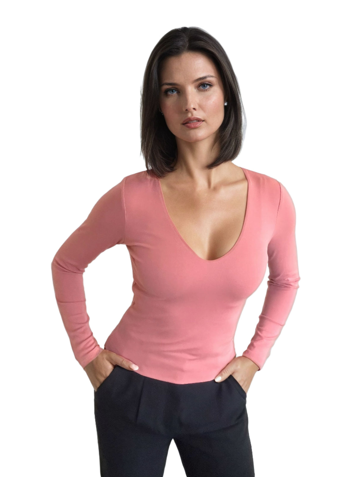 V-Neck Top - Blush