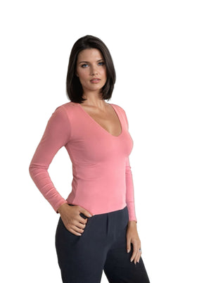 V-Neck Top - Blush