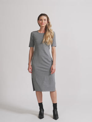 Midi Tee Dress - Marle Grey