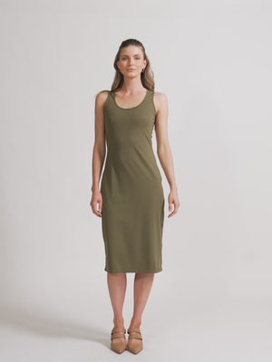 Midi Tank Dress - Olive